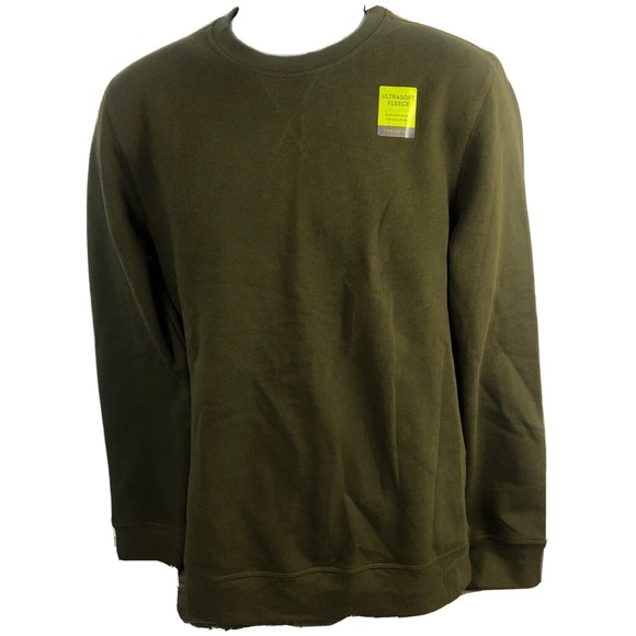 New Tek Gear Sweatshirt Mens Size Small Crewneck Ultra Soft Fleece Green - Picture 1 of 4